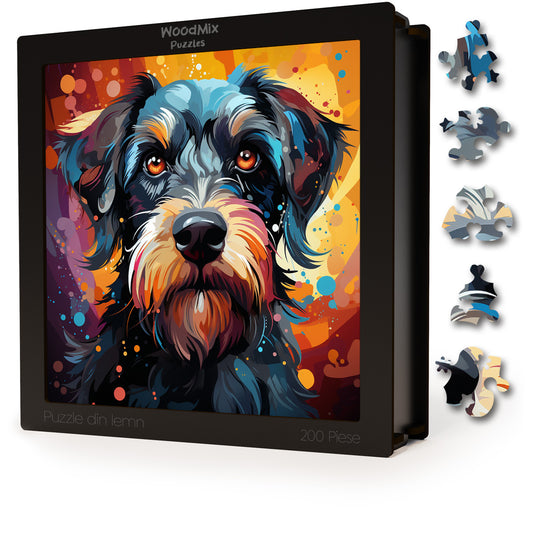 Puzzle cu Animale - Caini - Miniature Schnauzer 2 - 200 piese - 30 x 30 cm