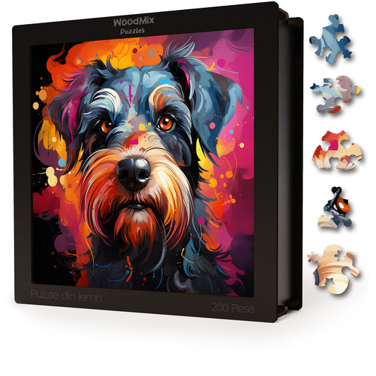 Puzzle cu Animale - Caini - Miniature Schnauzer 3 - 200 piese - 30 x 30 cm