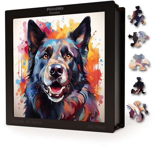 Puzzle cu Animale - Caini - Norwegian Elkhound 3 - 200 piese - 30 x 30 cm