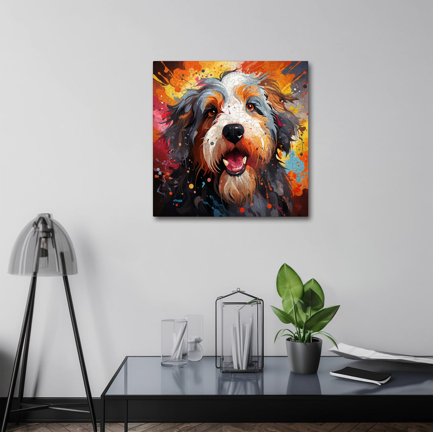 Puzzle cu Animale - Caini - Old English Sheep Dog 3 - 200 piese - 30 x 30 cm