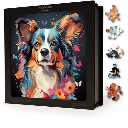 Puzzle cu Animale - Caini - Papillon 3 - 200 piese - 30 x 30 cm