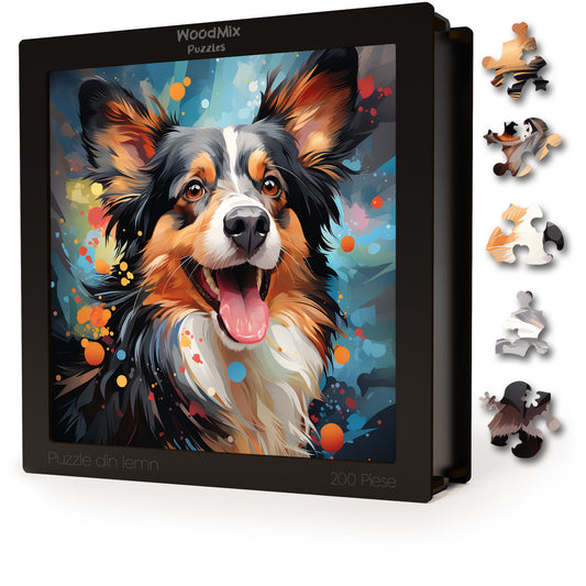 Puzzle cu Animale - Caini - Papillon 4 - 200 piese - 30 x 30 cm