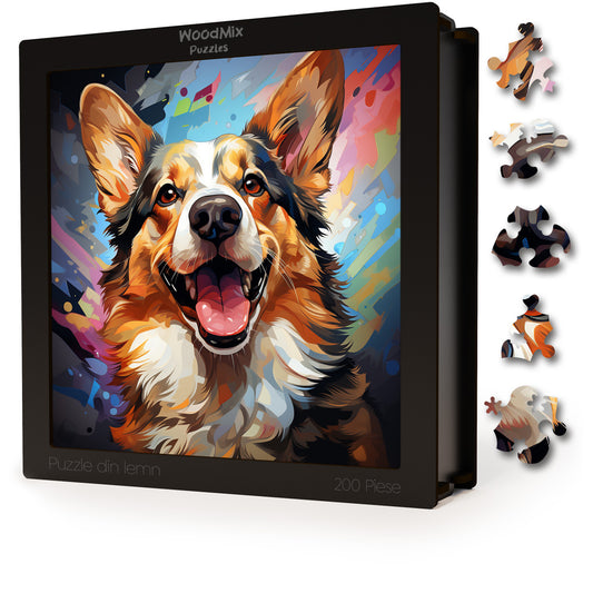 Puzzle cu Animale - Caini - Pembroke Welsh Corgi 2 - 200 piese - 30 x 30 cm