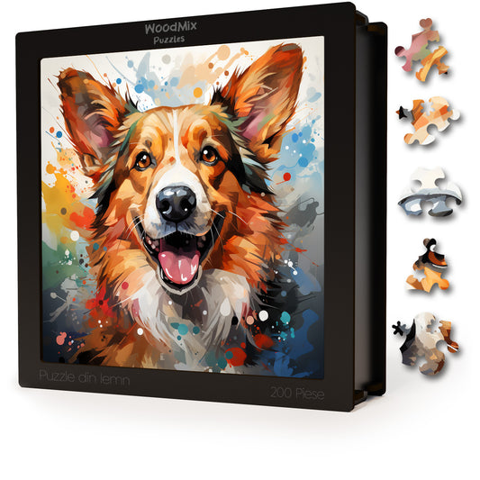 Puzzle cu Animale - Caini - Pembroke Welsh Corgi 3 - 200 piese - 30 x 30 cm