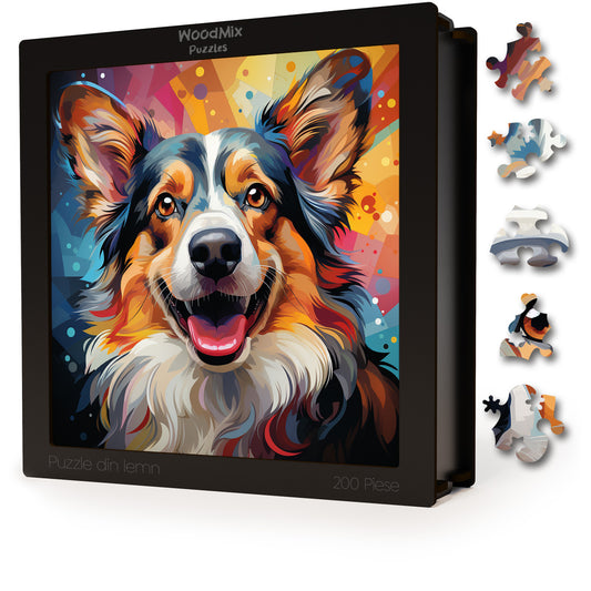 Puzzle cu Animale - Caini - Pembroke Welsh Corgi 4 - 200 piese - 30 x 30 cm