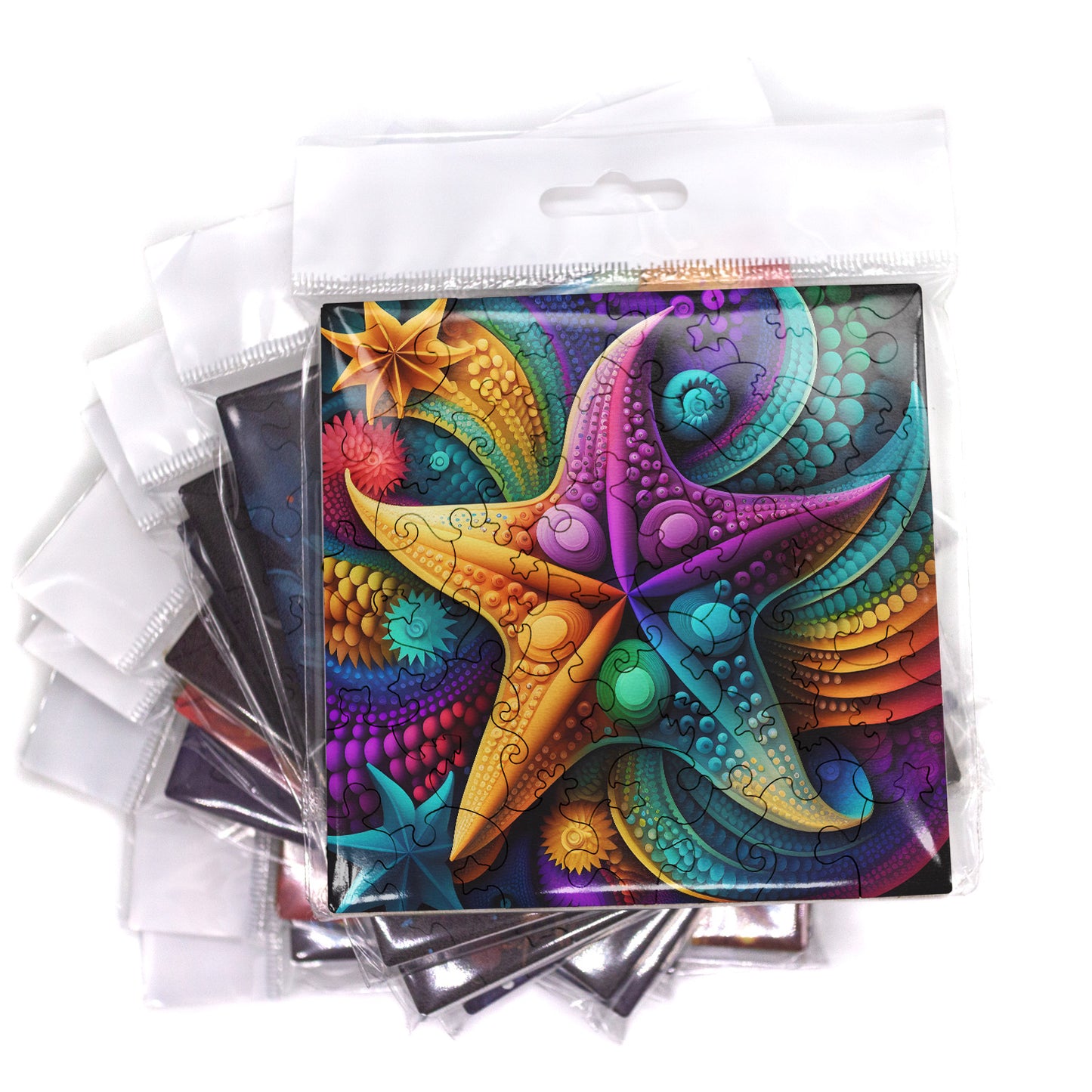 Puzzle Abstract - Rainbow Starfish