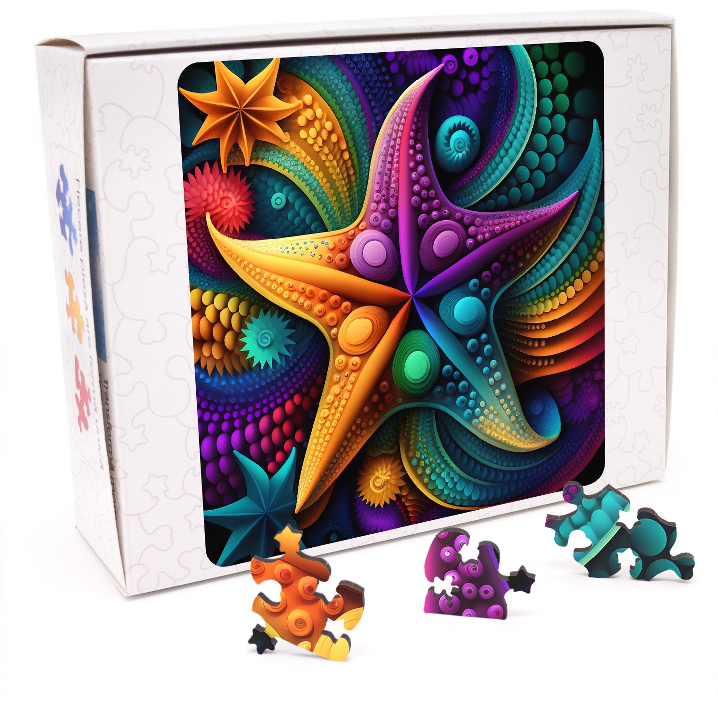 Puzzle Abstract - Rainbow Starfish
