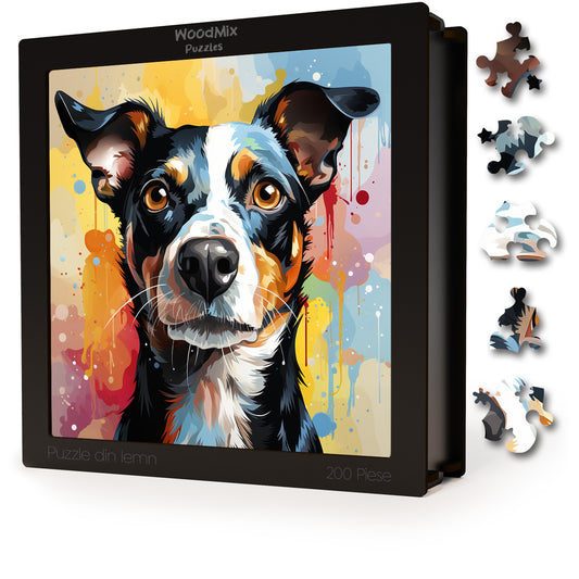 Puzzle cu Animale - Caini - Rat Terrier 1 - 200 piese - 30 x 30 cm