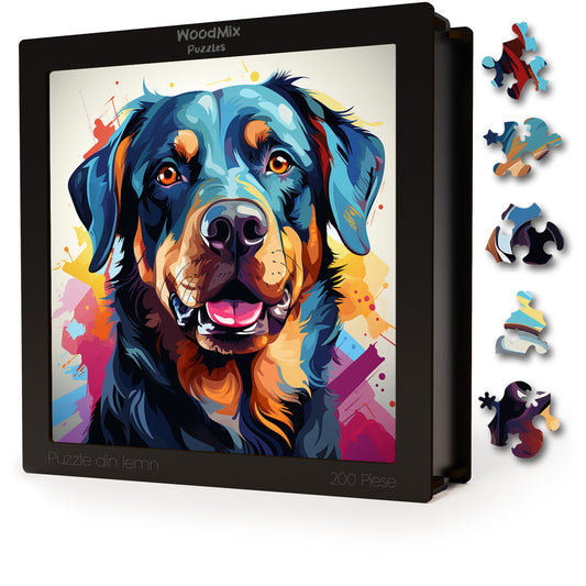 Puzzle cu Animale - Caini - Rottweiler 2 - 200 piese - 30 x 30 cm