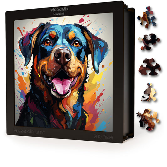 Puzzle cu Animale - Caini - Rottweiler 4 - 200 piese - 30 x 30 cm