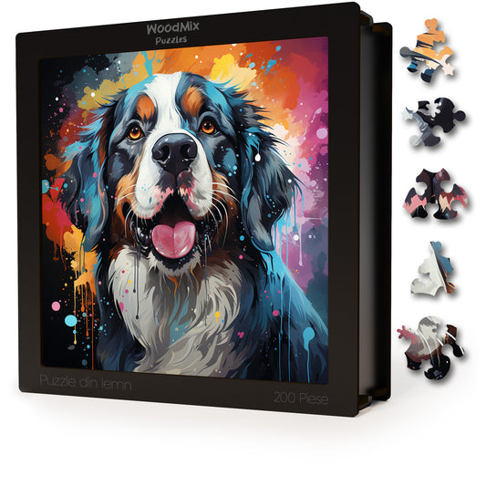 Puzzle cu Animale - Caini - Saint Bernard 3 - 200 piese - 30 x 30 cm