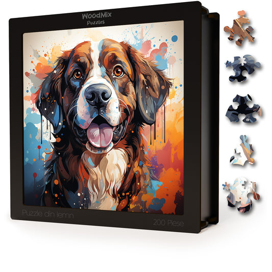 Puzzle cu Animale - Caini - Saint Bernard 1 - 200 piese - 30 x 30 cm