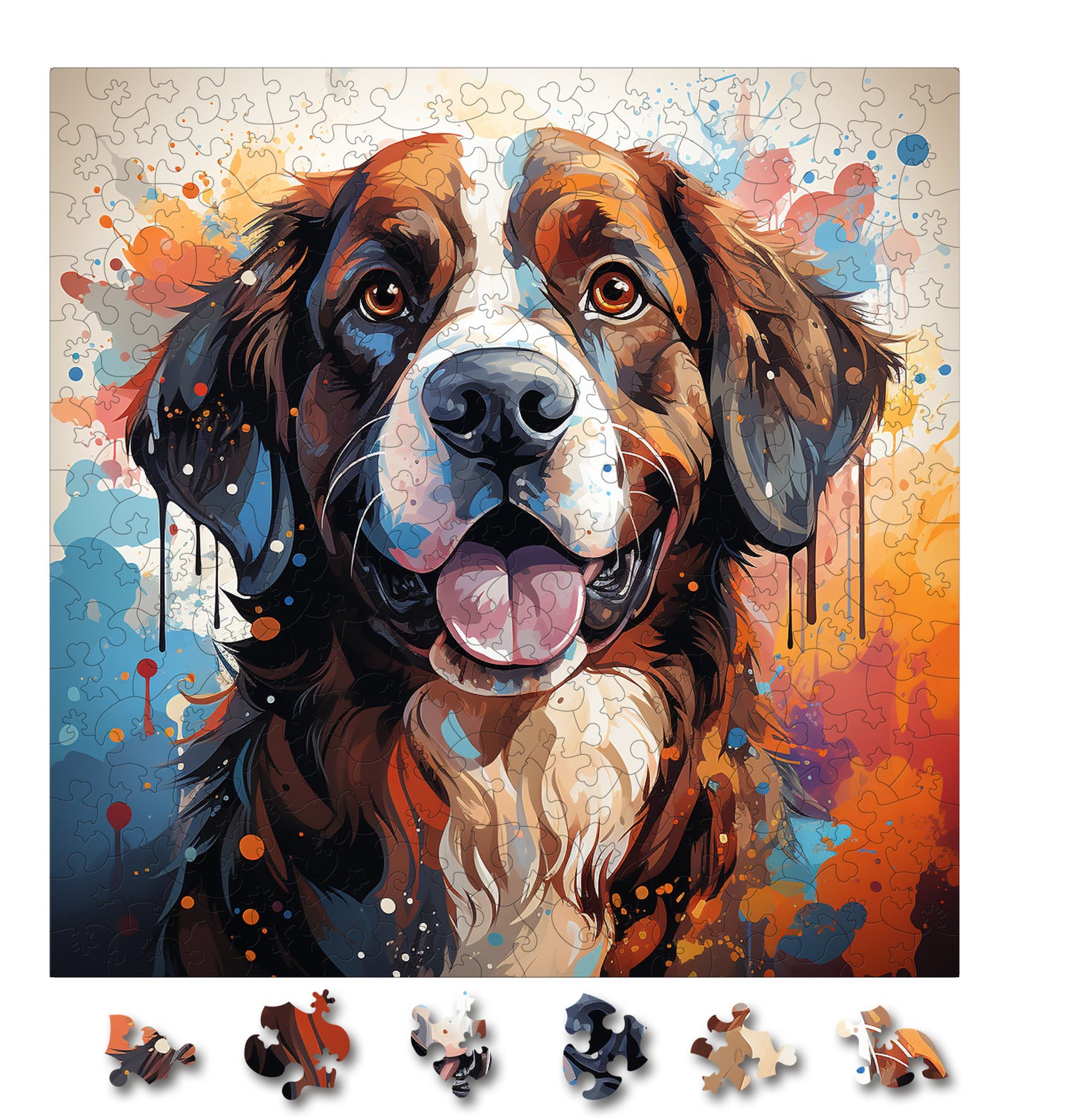 Puzzle cu Animale - Caini - Saint Bernard 1 - 200 piese - 30 x 30 cm