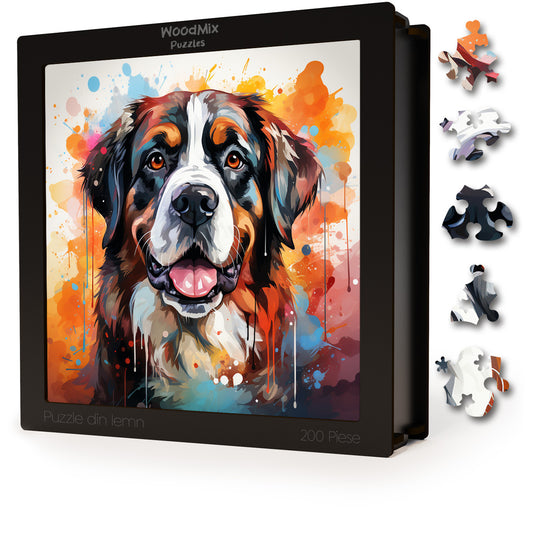 Puzzle cu Animale - Caini - Saint Bernard 2 - 200 piese - 30 x 30 cm