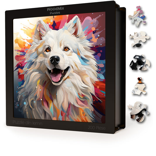 Puzzle cu Animale - Caini - Samoyed 2 - 200 piese - 30 x 30 cm