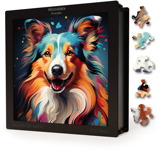 Puzzle cu Animale - Caini - Shetland Sheep Dog 2 - 200 piese - 30 x 30 cm