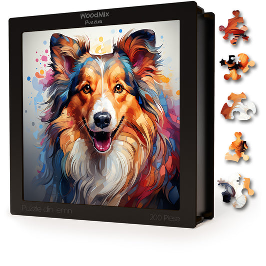 Puzzle cu Animale - Caini - Shetland Sheep Dog 1 - 200 piese - 30 x 30 cm