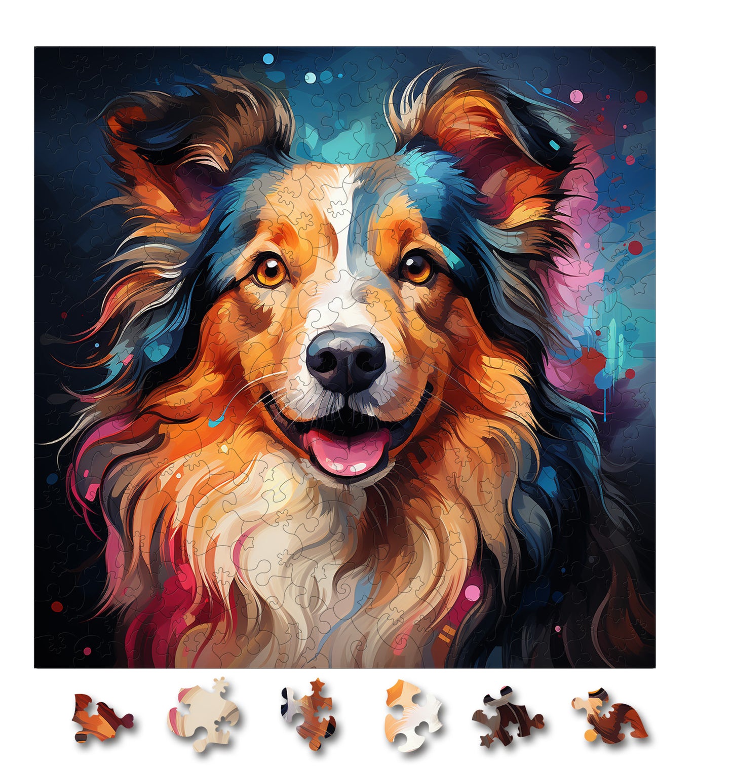 Puzzle cu Animale - Caini - Shetland Sheep Dog 3 - 200 piese - 30 x 30 cm