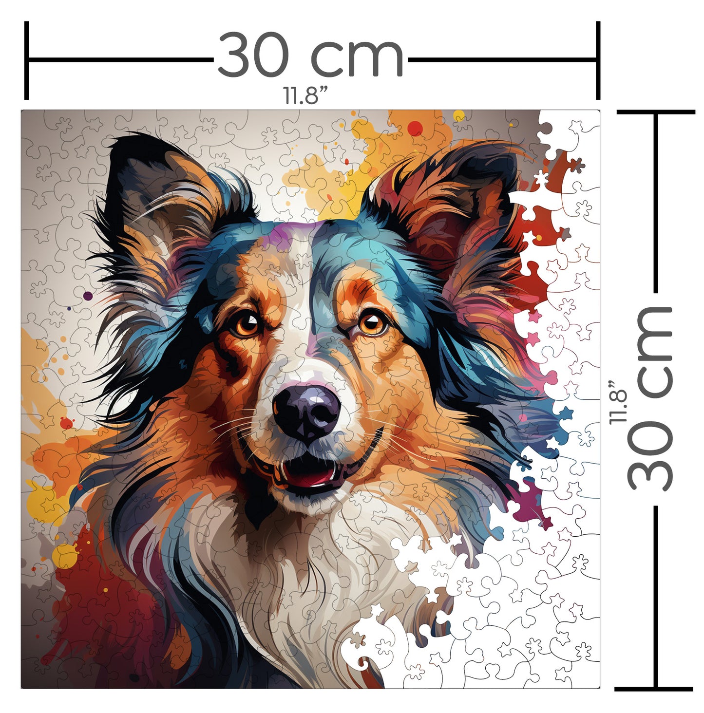 Puzzle cu Animale - Caini - Shetland Sheep Dog 4 - 200 piese - 30 x 30 cm
