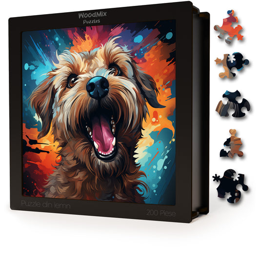 Puzzle cu Animale - Caini - Soft Coated Wheaten Terrier 1 - 200 piese - 30 x 30 cm