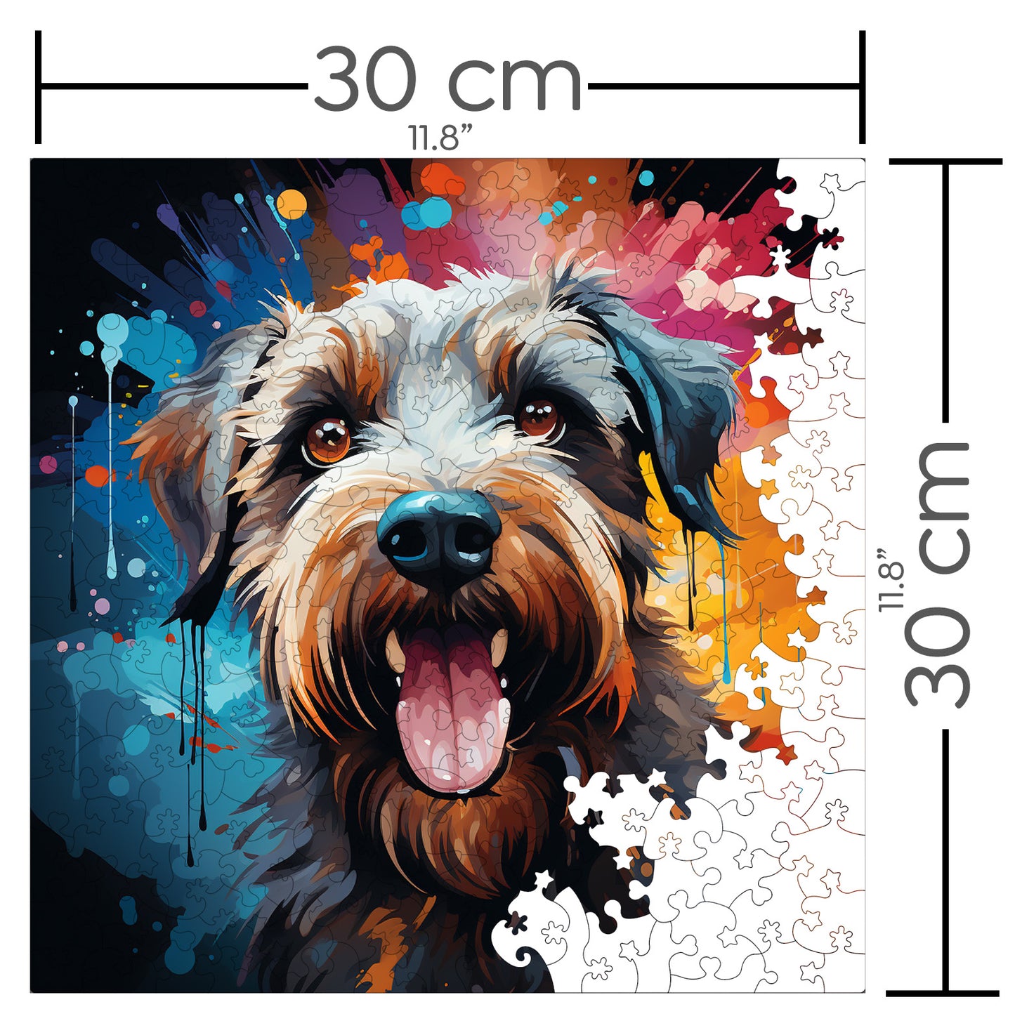 Puzzle cu Animale - Caini - Soft Coated Wheaten Terrier 4 - 200 piese - 30 x 30 cm