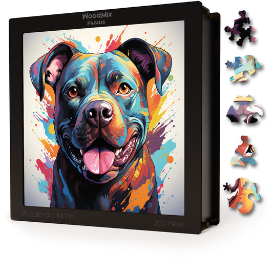 Puzzle cu Animale - Caini - Staffordshire Bull Terrier 1 - 200 piese - 30 x 30 cm