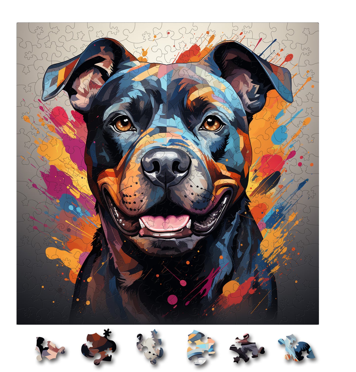 Puzzle cu Animale - Caini - Staffordshire Bull Terrier 4 - 200 piese - 30 x 30 cm