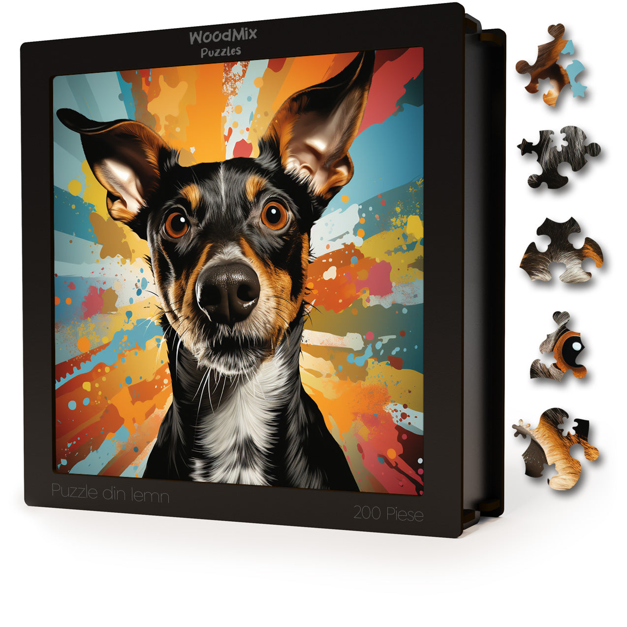 Puzzle cu Animale - Caini - Toy Fox Terrier 3 - 200 piese - 30 x 30 cm