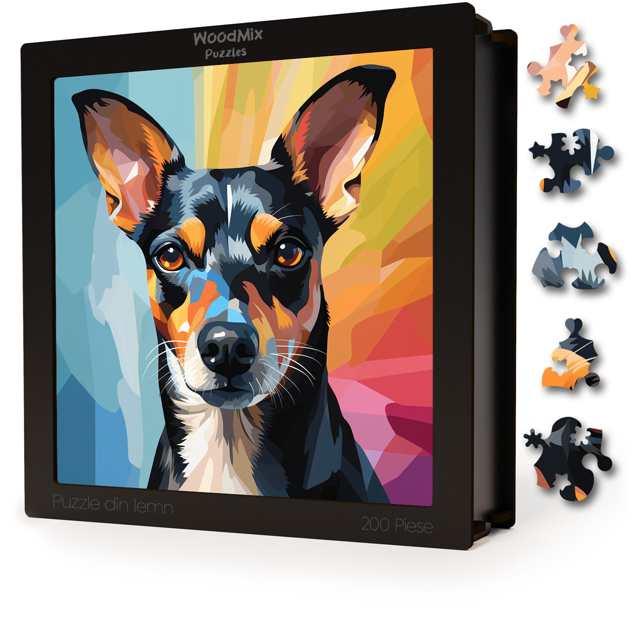 Puzzle cu Animale - Caini - Toy Fox Terrier 1 - 200 piese - 30 x 30 cm