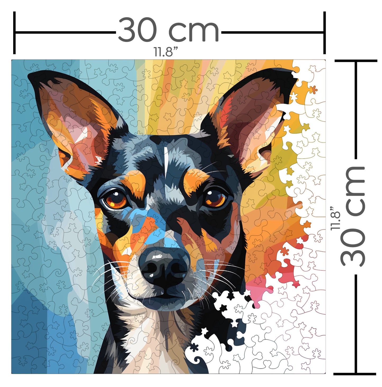 Puzzle cu Animale - Caini - Toy Fox Terrier 1 - 200 piese - 30 x 30 cm