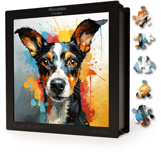 Puzzle cu Animale - Caini - Toy Fox Terrier 4 - 200 piese - 30 x 30 cm