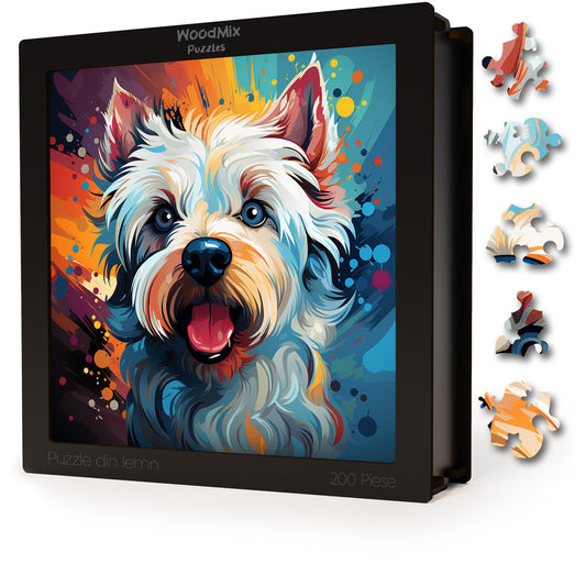 Puzzle cu Animale - Caini - West Highland White Terrier 2 - 200 piese - 30 x 30 cm