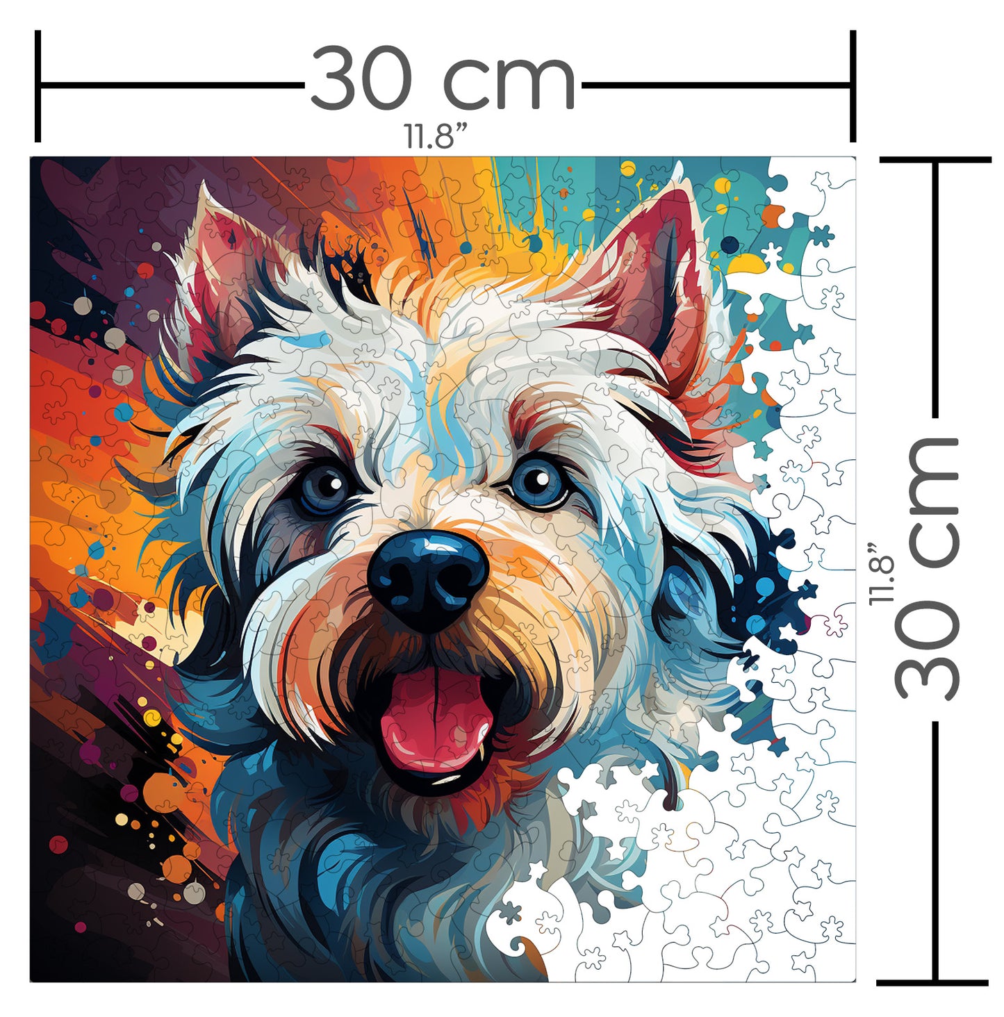 Puzzle cu Animale - Caini - West Highland White Terrier 2 - 200 piese - 30 x 30 cm