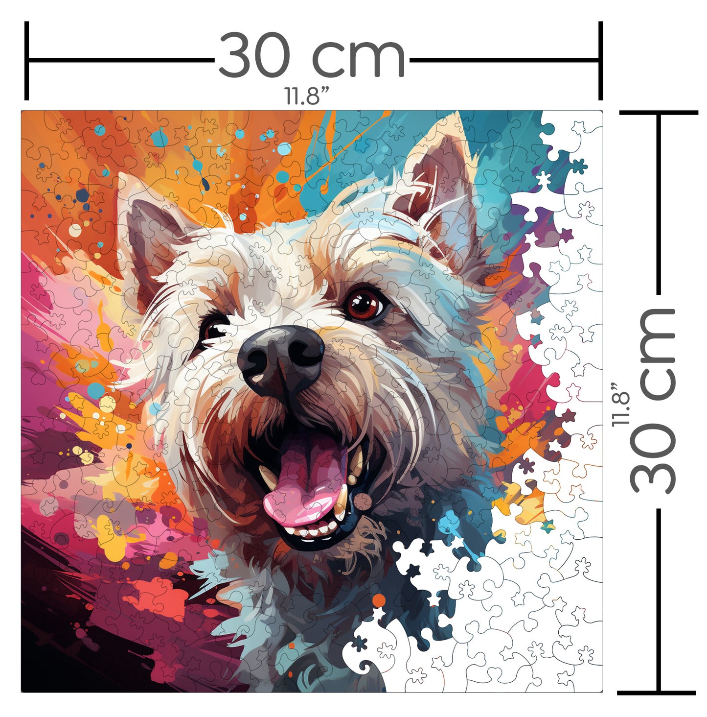 Puzzle cu Animale - Caini - West Highland White Terrier 1 - 200 piese - 30 x 30 cm