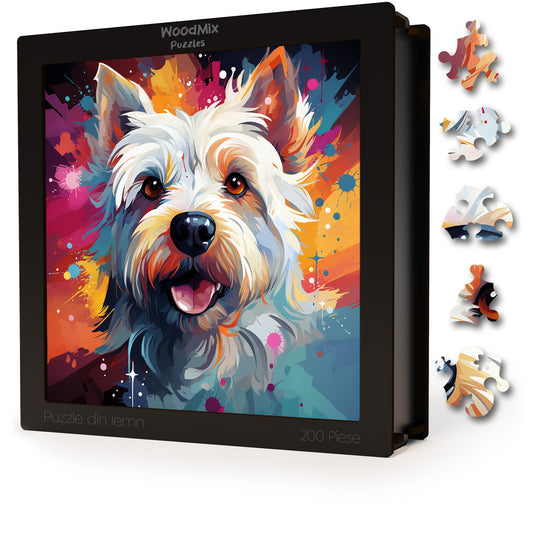 Puzzle cu Animale - Caini - West Highland White Terrier 3 - 200 piese - 30 x 30 cm