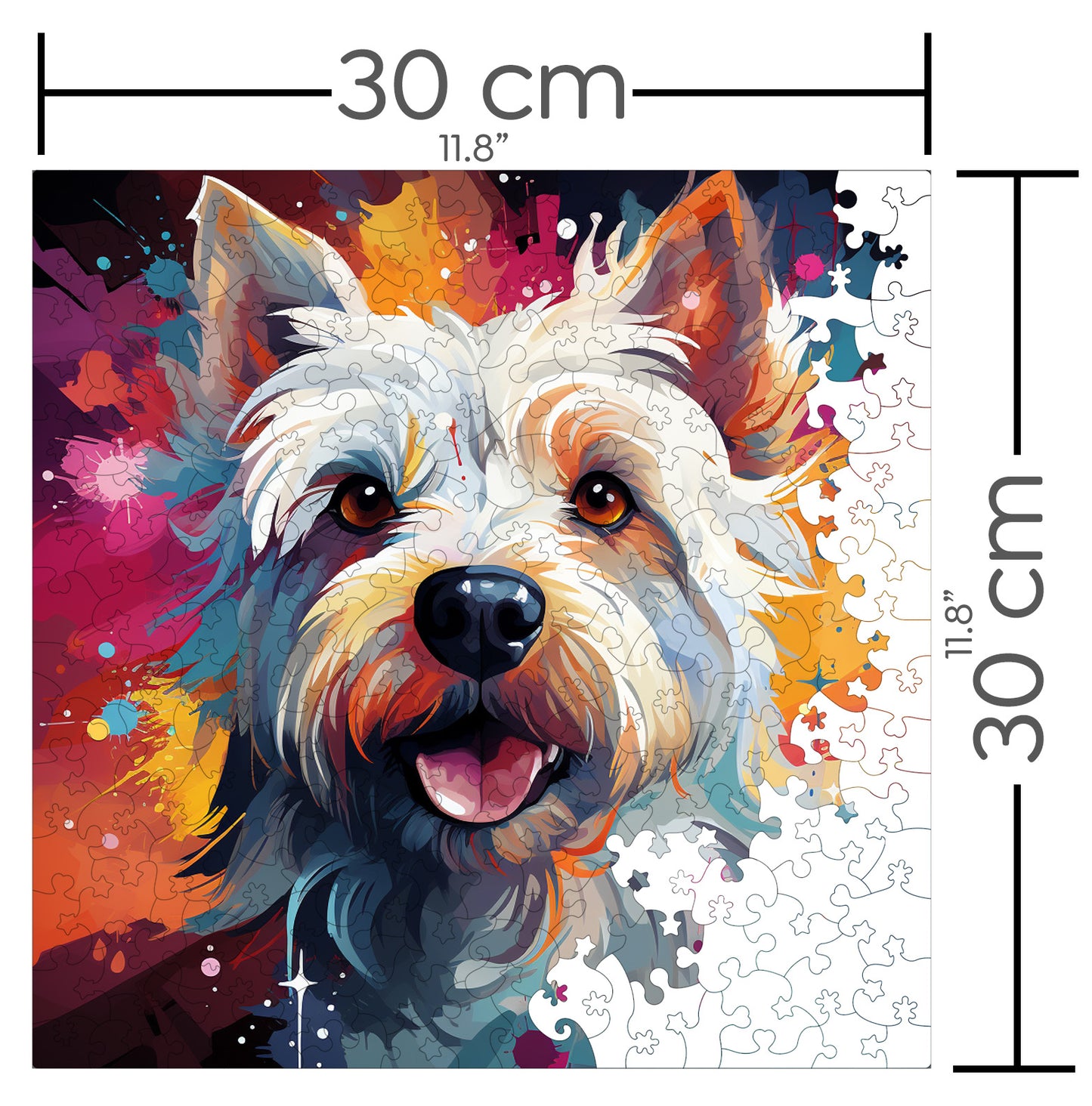 Puzzle cu Animale - Caini - West Highland White Terrier 3 - 200 piese - 30 x 30 cm