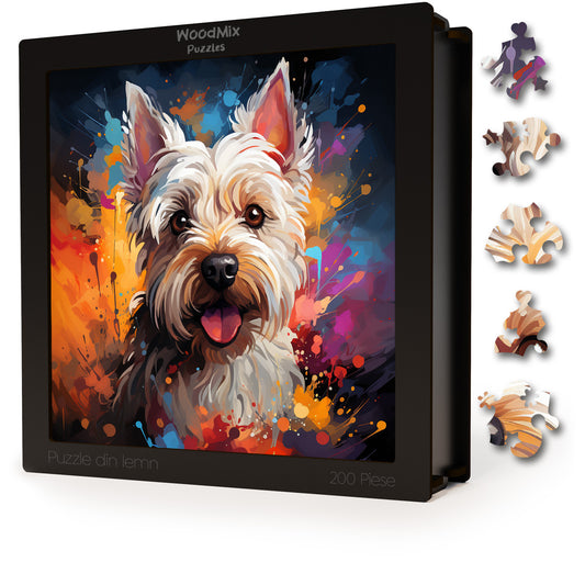 Puzzle cu Animale - Caini - West Highland White Terrier 4 - 200 piese - 30 x 30 cm