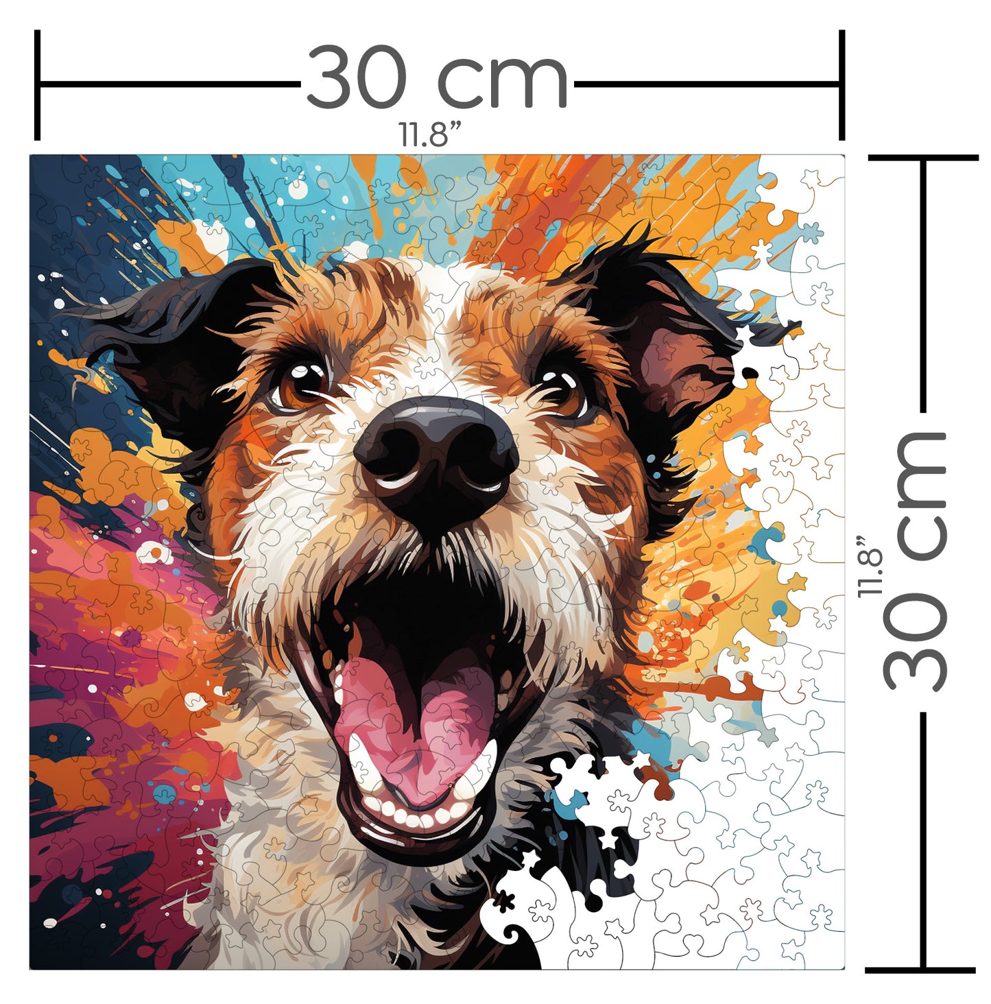 Puzzle cu Animale - Caini - Wire Fox Terrier 1 - 200 piese - 30 x 30 cm