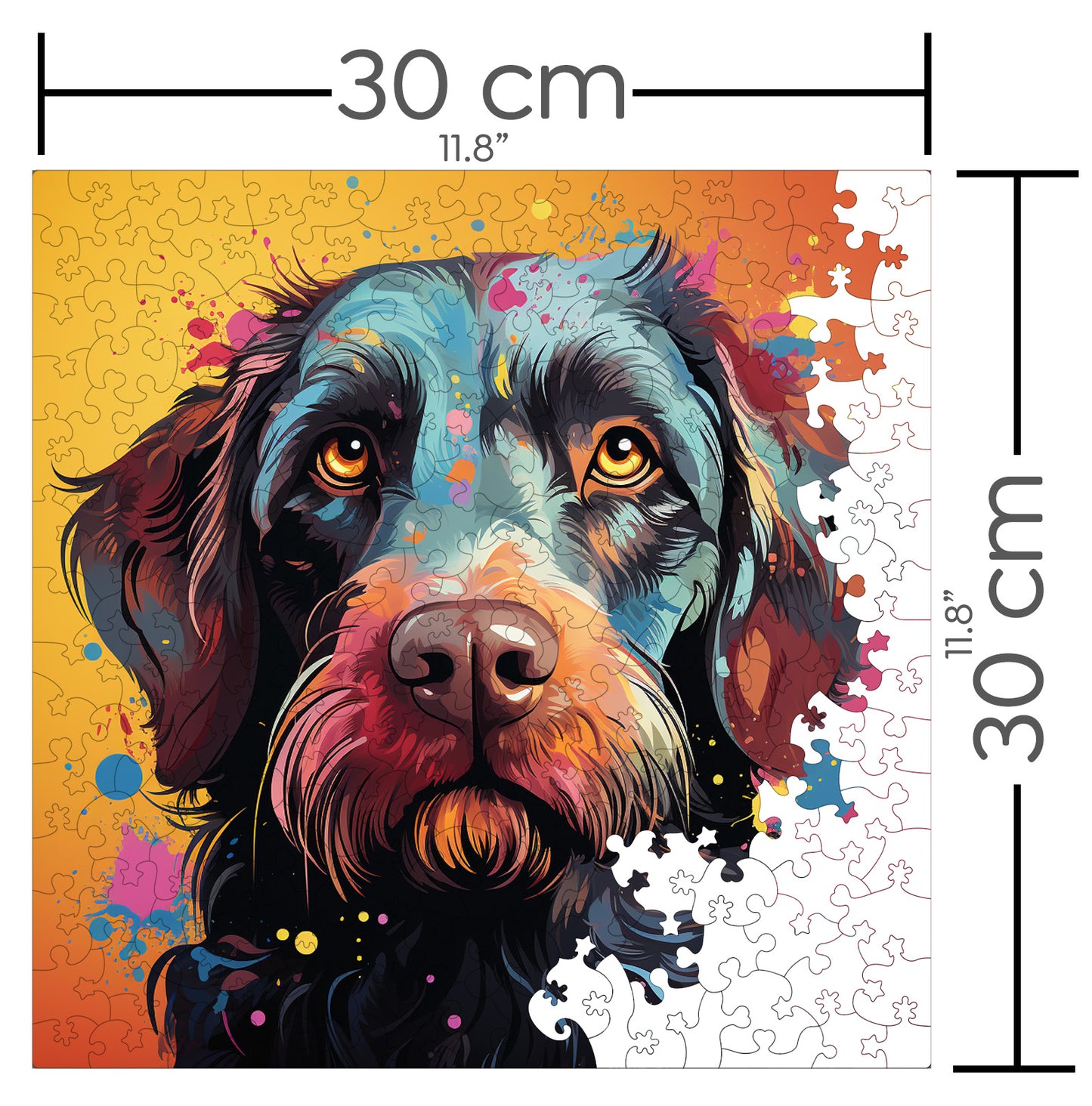 Puzzle cu Animale - Caini - Wirehaired Pointing Griffon 4 - 200 piese - 30 x 30 cm