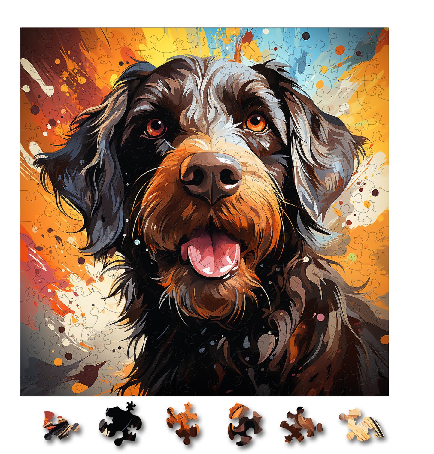 Puzzle cu Animale - Caini - Wirehaired Pointing Griffon 1 - 200 piese - 30 x 30 cm