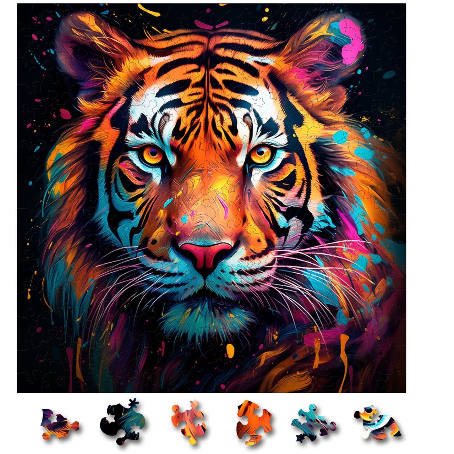 Puzzle cu Animale - Tigru 1 - 200 piese - 30 x 30 cm