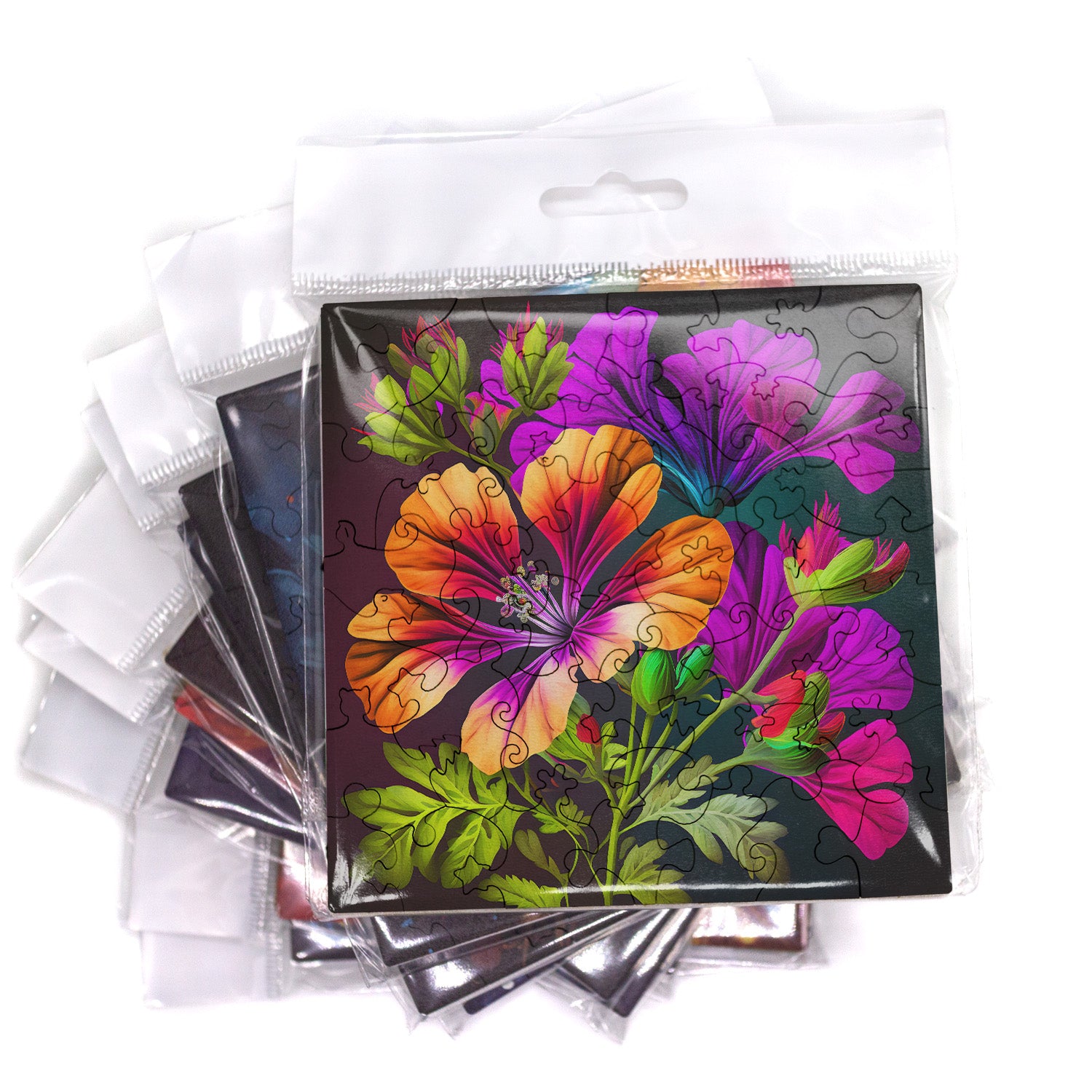 Puzzle cu Flori - Cranesbill – WoodMix Puzzles