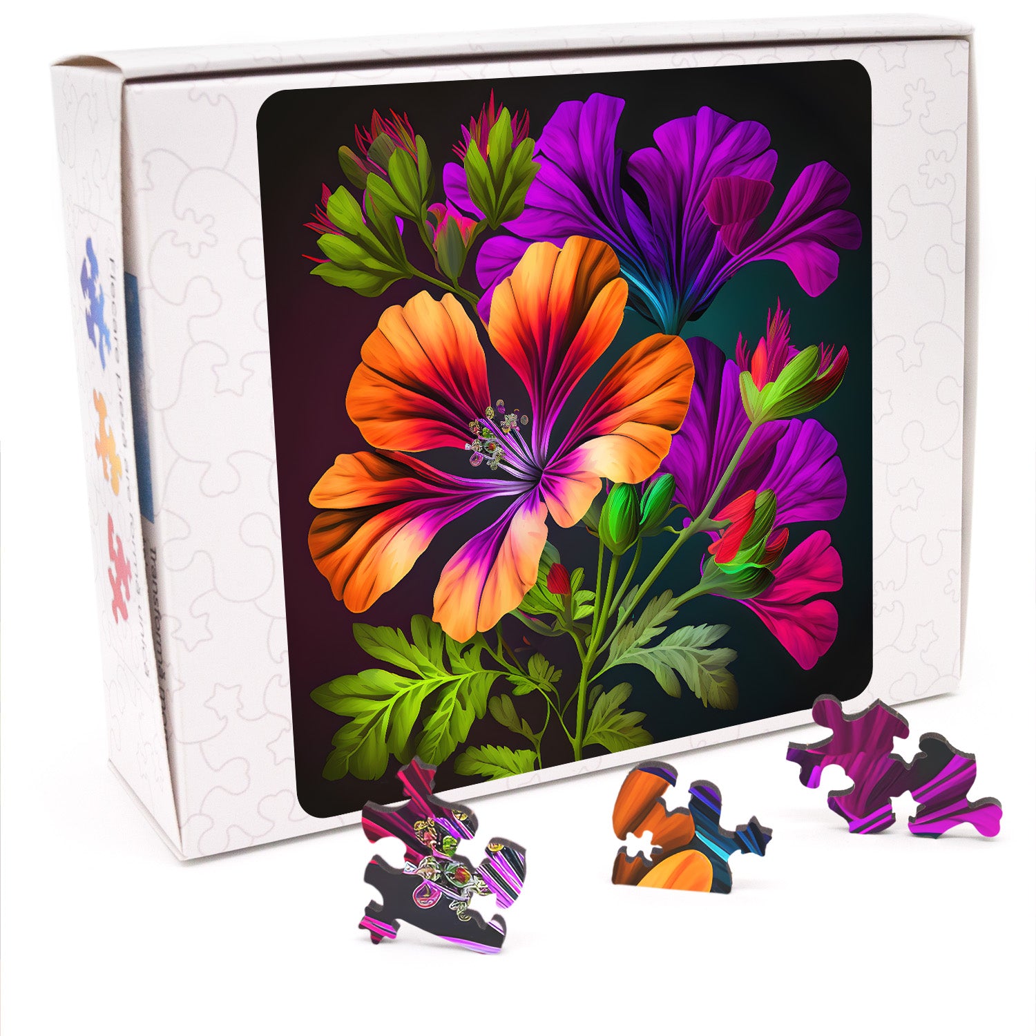 Puzzle cu Flori - Cranesbill – WoodMix Puzzles