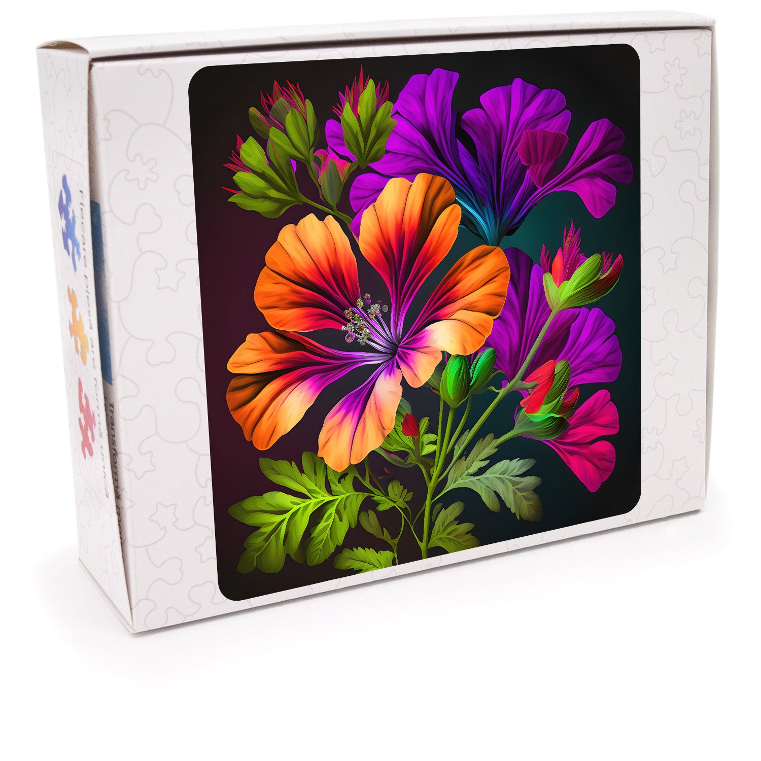 Fleuriセット Puzzle cu Flori - Cranesbill – WoodMix Puzzles