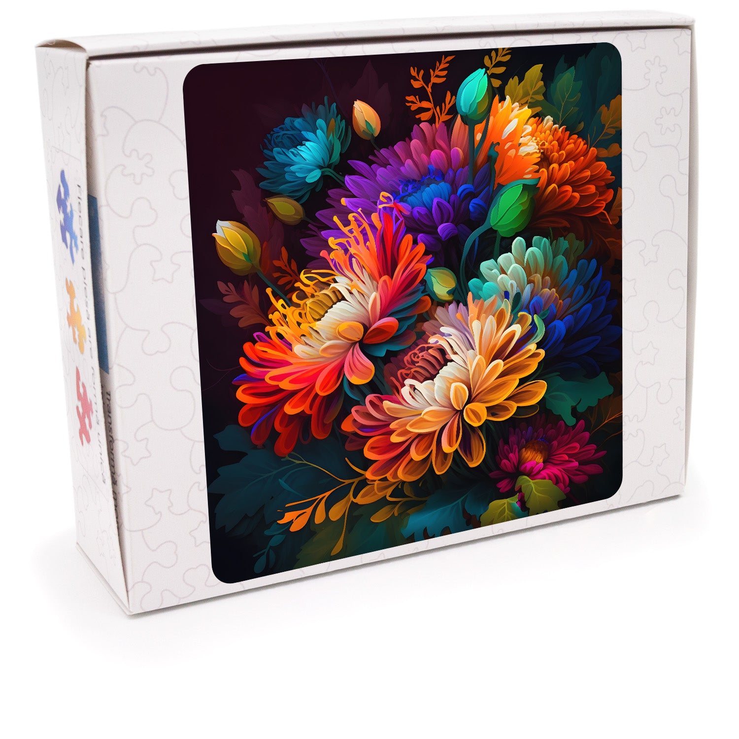 Puzzle cu Flori - Colorful Italian Asters – WoodMix Puzzles