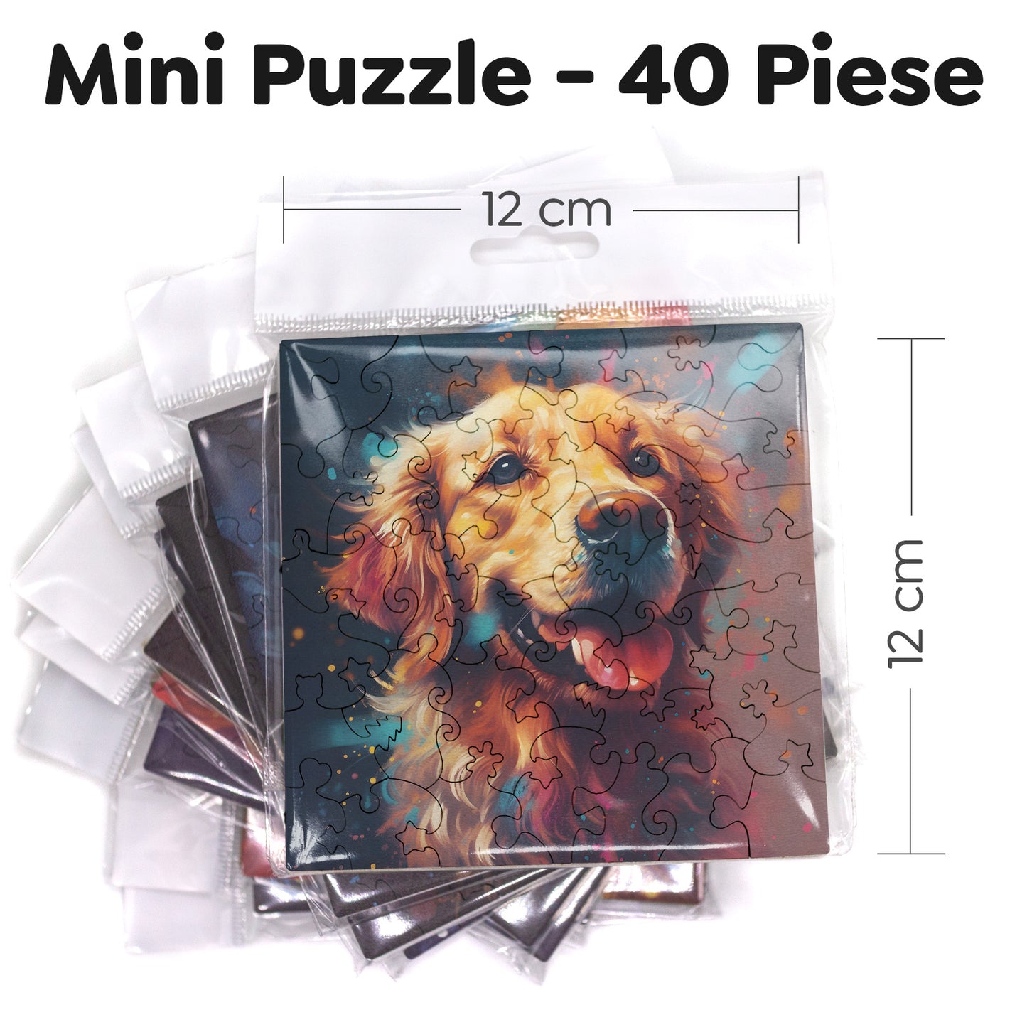 Puzzle cu Animale - Colorful Golden Retriever