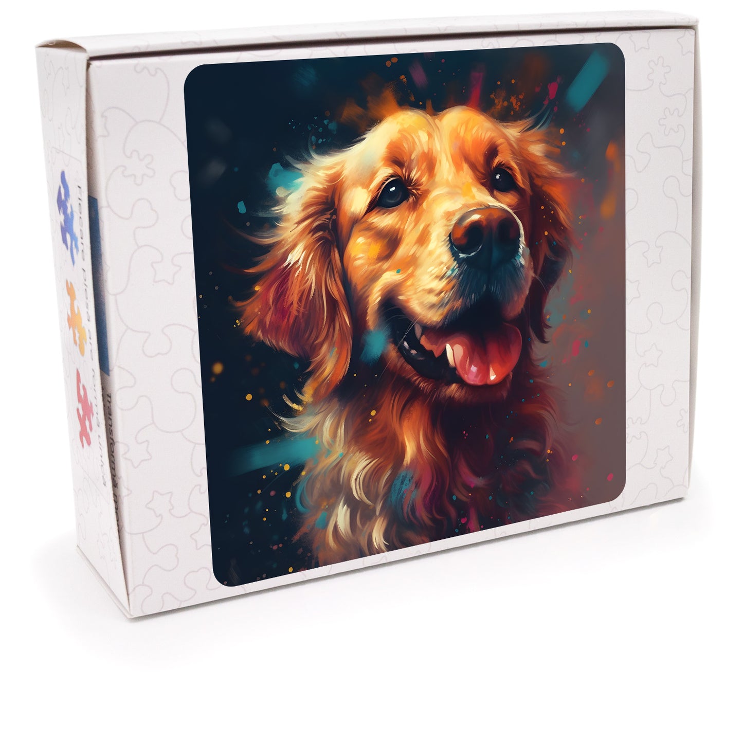 Puzzle cu Animale - Colorful Golden Retriever