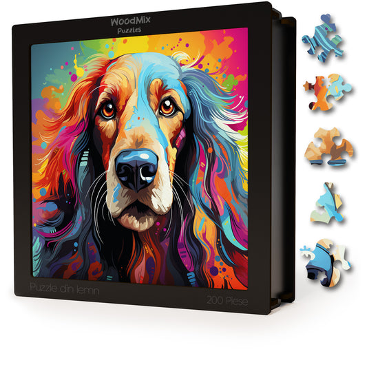 Puzzle cu Animale - Caini - Afghan Hound 1 - 200 piese - 30 x 30 cm