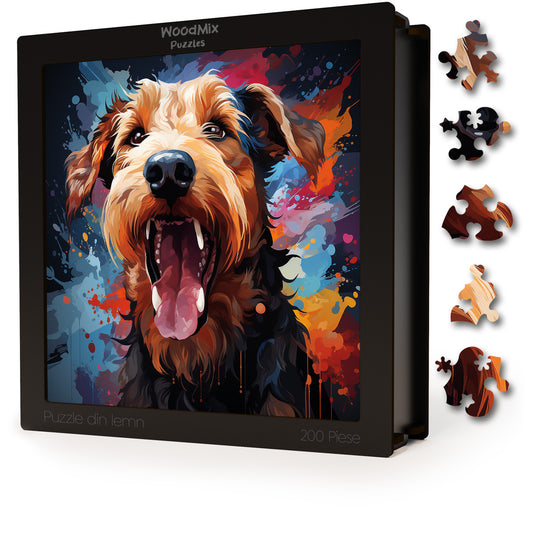 Puzzle cu Animale - Caini - Airedale Terrier 1 - 200 piese - 30 x 30 cm