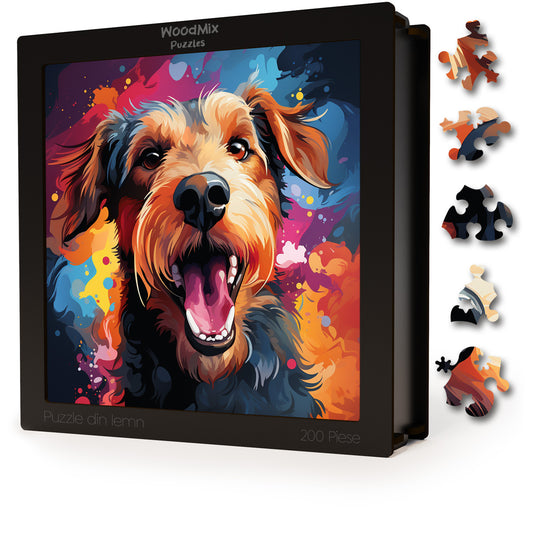 Puzzle cu Animale - Caini - Airedale Terrier 4 - 200 piese - 30 x 30 cm